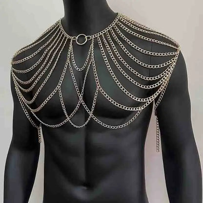 Meowgical Authentic slay Metal Body Chain Shoulder Necklace Jewelry Tassel Nightclubs Accessory Fashion Personality Party Nightclubs Beach Carnival