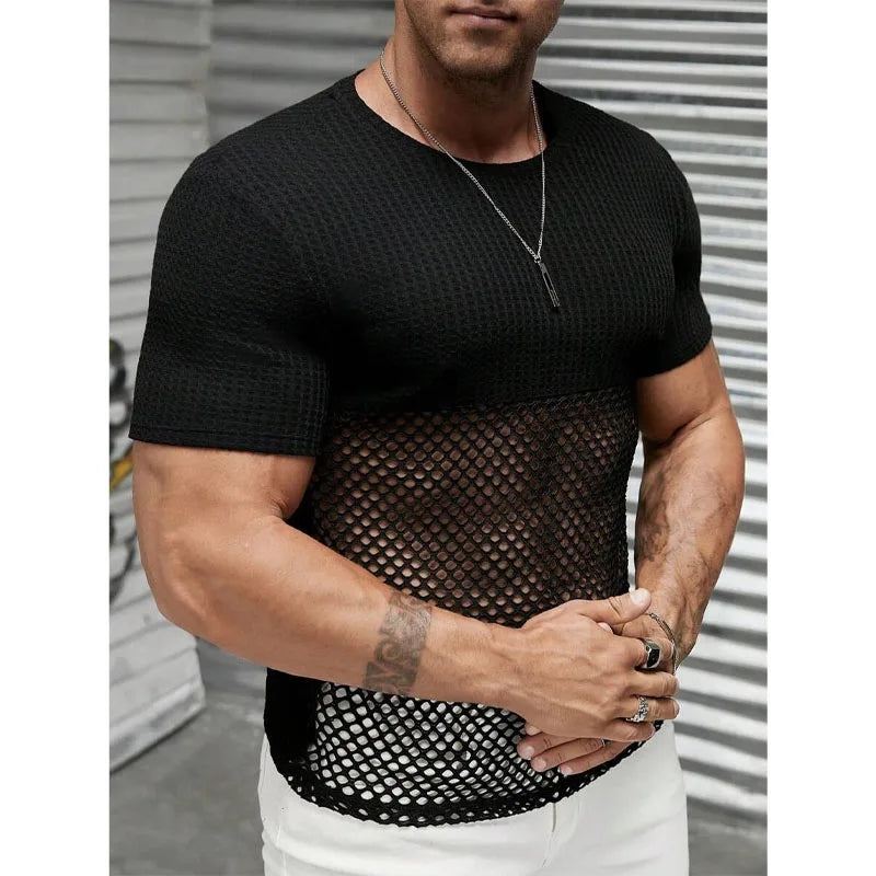 Slay To be Men's Fashion 2025 Hollow Vest Mesh Breathable Male Tank Top