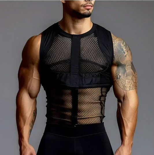 Slay To be Men's Fashion 2025 Hollow Vest Mesh Breathable Male Tank Top